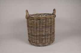 A000AG Natural rattan basket planter D50cm H47cm