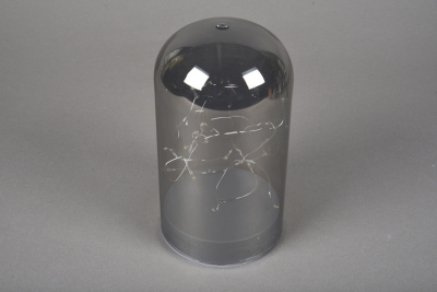 A000O7 Cloche en verre fum� led D10cm H18cm