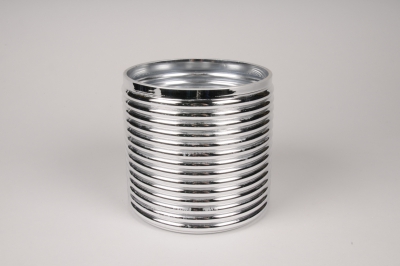 A001A3 Vase verre argent D16cm H15cm