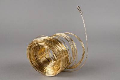 A001MG Roll of aluminium wire gold 2mm 500gr 60m