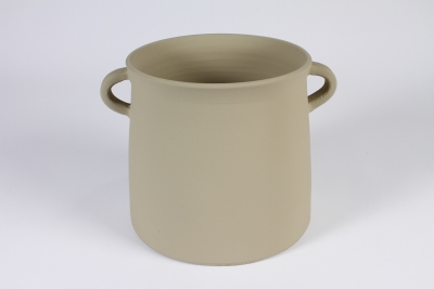 A001N6 Beige raw terracotta planter D27cm H20.5cm