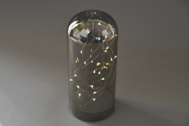 A001O7 Smoked glass bell led D10cm H23cm