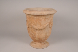 A001P0 Old patina terracotta vase D59cm H71.5cm