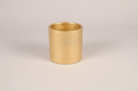 A001U0 Gold ceramic planter D10.5cm H10.5cm