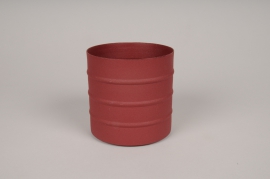A001U9 Cache-pot en métal rouge D9.5cm H9.5cm