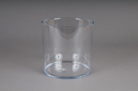A001X9 Vase en plexi cristal cylindre transparent D15cm H15cm