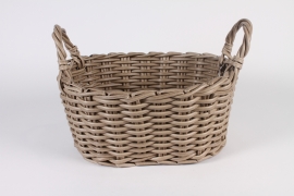 A002A5 Beige resin basket 53x44cm H26cm