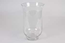 A002CV Photophore en verre transparent D17cm H29.5cm