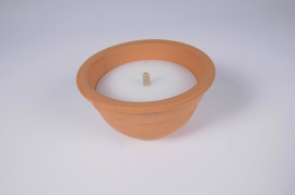A002EB Candle with terracotta pot D15cm H8.5cm