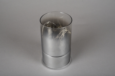 A002O7 Cylindre en verre fum� led D9cm H15cm