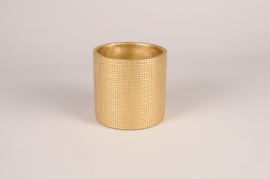A002U0 Gold ceramic planter D12.5cm H11.5cm