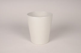 A002XF Cache-pot en céramique gris clair 13.5cm H15.5cm