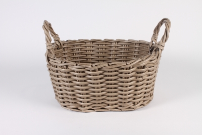 A003A5 Beige resin basket 47x39cm H22cm