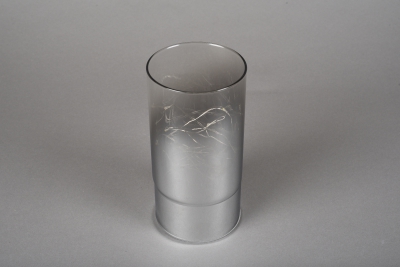 A003O7 Cylindre en verre fum� led D9cm H18cm