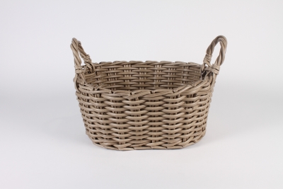 A004A5 Beige resin basket 41x34cm H20cm