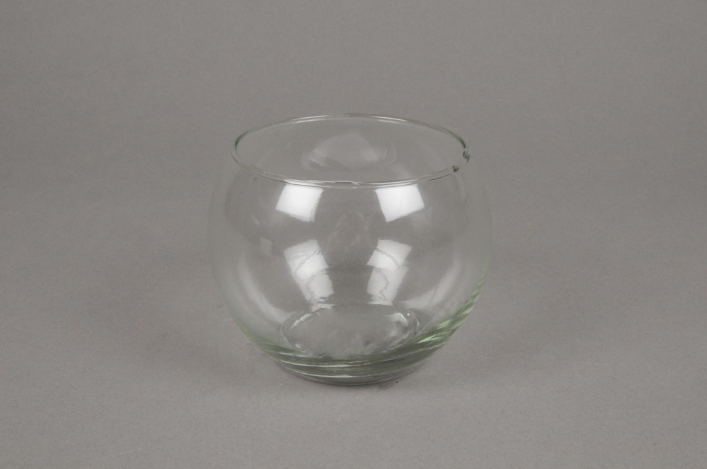 Glass sphere vase D10cm H8.5cm