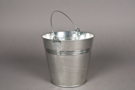 A004KM Natural zinc bucket D16cm H14cm