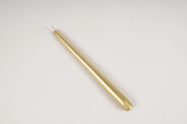 A004RP Boîte de 12 bougies flambeaux or 25cm