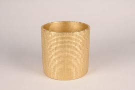 A004U0 Cache-pot en céramique or D17cm H16.5cm