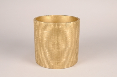 A005U0 Cache-pot en c�ramique or D18.5cm H18cm