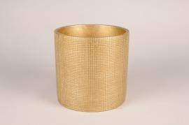 A005U0 Gold ceramic planter D18.5cm H18cm