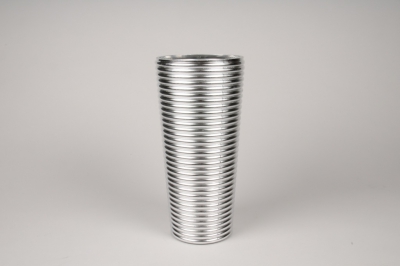A006A3 Vase verre argent D14cm H30cm