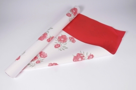A006EA Rouleau de papier blanc motif fleur 70cmx40m