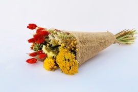 a006fc Bunch of yellow and orange dried flowers H48cm
