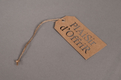 A006RT Paquet de 20 �tiquettes kraft Plaisir d'offrir 5,5X11cm