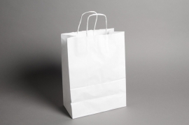 A007AS Bag of 25 white kraft bags 16cm x 8cm H21cm