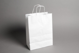 A007AS Paquet de 25 sacs kraft blanc 16cm x 8cm H21cm