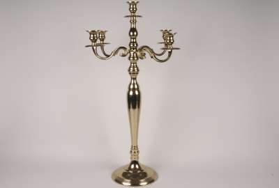 A007BF Metal candelabrum 5 branchs golden H79cm