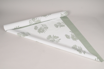 A007EA Rouleau de papier blanc motif fleur 70cmx40m