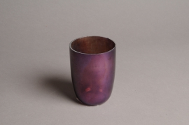 A007G2 Purple glass candle jar D7cm H9.5cm