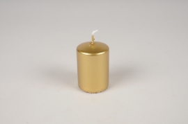 A007RP Box of 16 gold cylinder candles D4cm H6cm