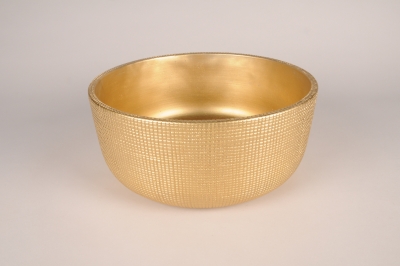 A008U0 Coupe en c�ramique or D27cm H12.5cm