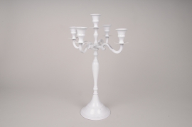 A009BF Metal candelabrum 5 branches white H40cm