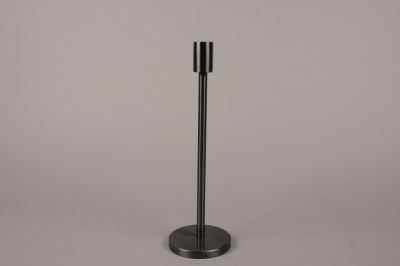 A009E0 Black metal candle holder H30.5cm