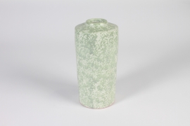 A009N6 Vase en céramique vert et banc D10.5cm H24cm
