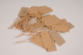A009TG Pack of 100 natural kraft labels 3.5 x 8cm