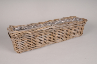 A010AG Jardini�re en kubu naturel 59x15cm H14cm