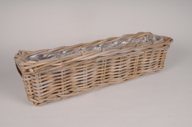 A010AG Natural rattan planter 59x15cm H14cm