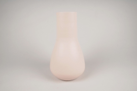 A010CC Pink metal vase D18cm H31cm