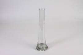 A010CV Clear single flower glass vase D8.5cm H30cm