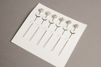 A010J9 Sachet de 6 strass sur �pingle D10mm