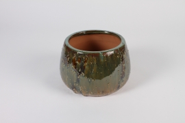 A010LG Old green ceramic bowl D19.5cm H14cm