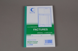 A010OI Carnet autocopiant de 50 factures (original + 2 duplicata) 