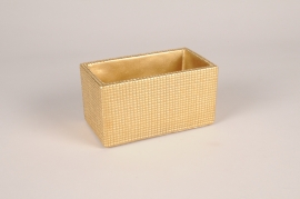 A010U0 Gold ceramic window box 16x9cm H8.5cm