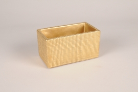 A010U0 Jardinière en céramique or 16x9cm H8.5cm