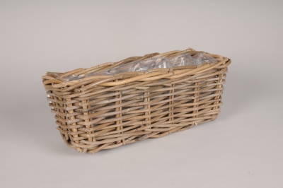 A011AG Jardini�re en kubu naturel 40x16cm H15cm